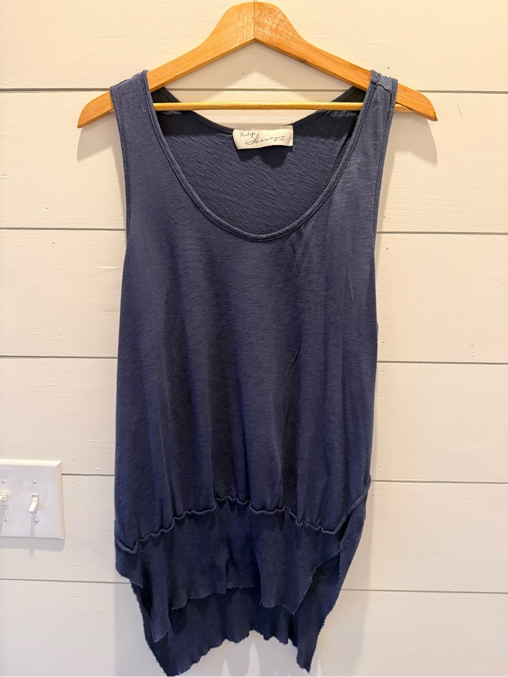 Vintage Havana Navy Sleeveless High-Low Tank